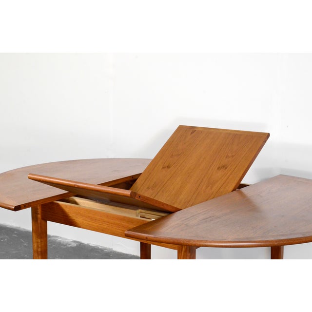 Mid-Century Danish Teak Extendable Dining Table, 1960s For Sale - Image 10 of 11