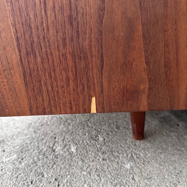 Jen’s Risom 3 Drawer and One Compartment Chest in Walnut Mid Century Modern For Sale In Cleveland - Image 6 of 12