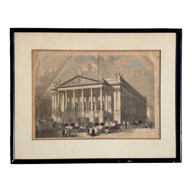 1858 "Royal Italian Opera House" Woodcut Print by William Henry Prior, Framed For Sale