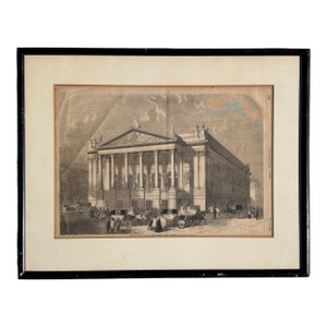 1858 "Royal Italian Opera House" Woodcut Print by William Henry Prior, Framed