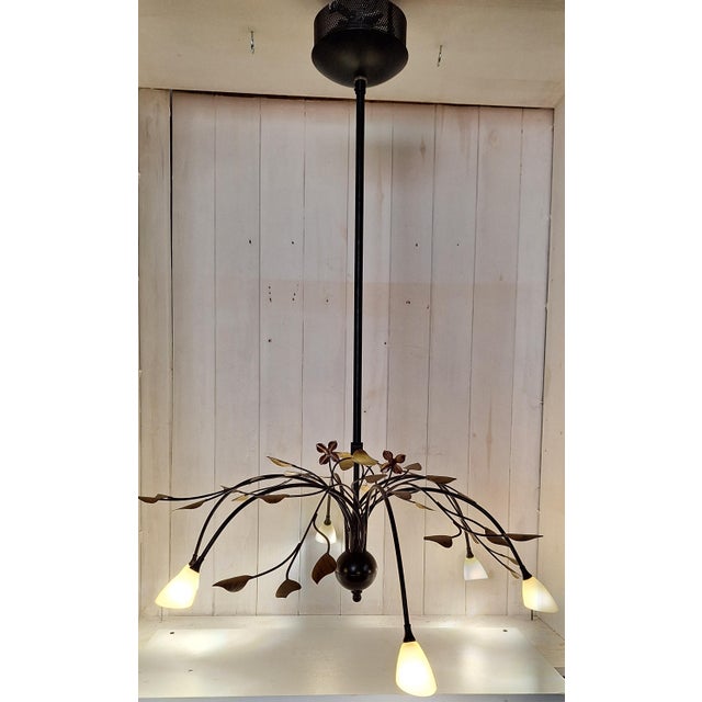 Black Vintage Chandelier in Black Metal from Honsel Leuchten, 2000s For Sale - Image 8 of 8