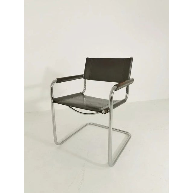 Bauhaus Grey Desk Chair by Mart Stam & Marcel Breuer for Fasem, 1980s For Sale - Image 11 of 11