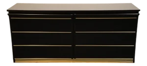 Schieder Furniture Domani Collection German Made Contemporary Modern Black Lacquered 66" Double Dresser 545-34801-7