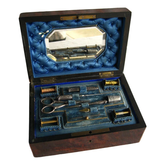 Set of 13 French Napoleon III Sewing Inlay Box For Sale