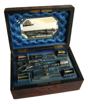 Set of 13 French Napoleon III Sewing Inlay Box