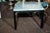 1970s Vintage Widdicomb Style Curved Aqua Leather Top Table For Sale - Image 9 of 11