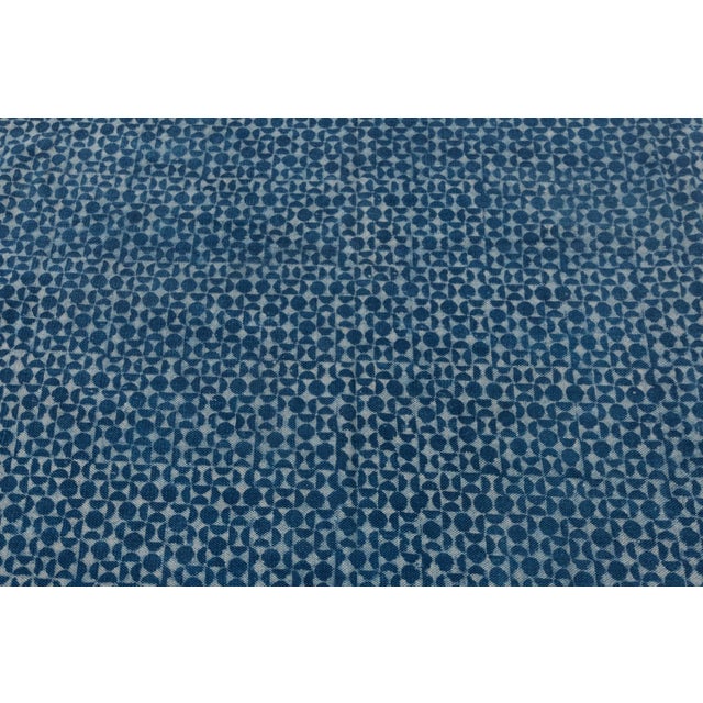 Blue Indigo Hand Woven Bohemian Cotton Flatweave Kilim Rug, Boho Blue Rug 6x9 Ft. For Sale - Image 6 of 10