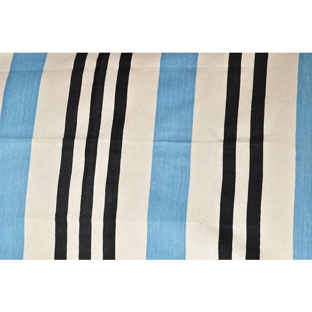 Casa Cosima Dittany Rug, 4x6, Baby Blue & Black For Sale - Image 4 of 5