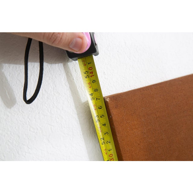 1970s Mid Century Modern Tapestry Wall Art Orange 1970s Yellow Brown 34x54 Vintage MCM For Sale - Image 5 of 12