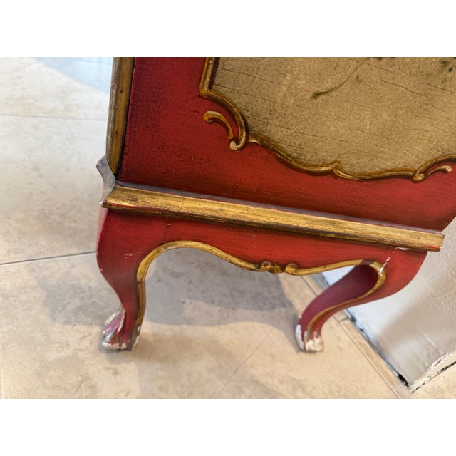 Italian Hand Painted Venetian Style Secretary Desk For Sale - Image 14 of 18