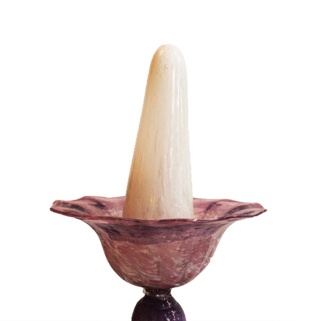 Unique sculptural floor lamp composed of individually handcrafted glass elements in a rich combination of colors, forms...