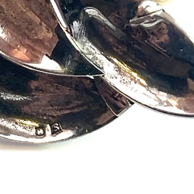 Contemporary 1990s Mikimoto Estate Akoya Pearl Floral Brooch Sterling Silver For Sale - Image 3 of 5