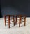 Vintage French Country Style Design Bistro Stool set of 2. Made in France, 1920's - 30's period. Ladder base in oak with...
