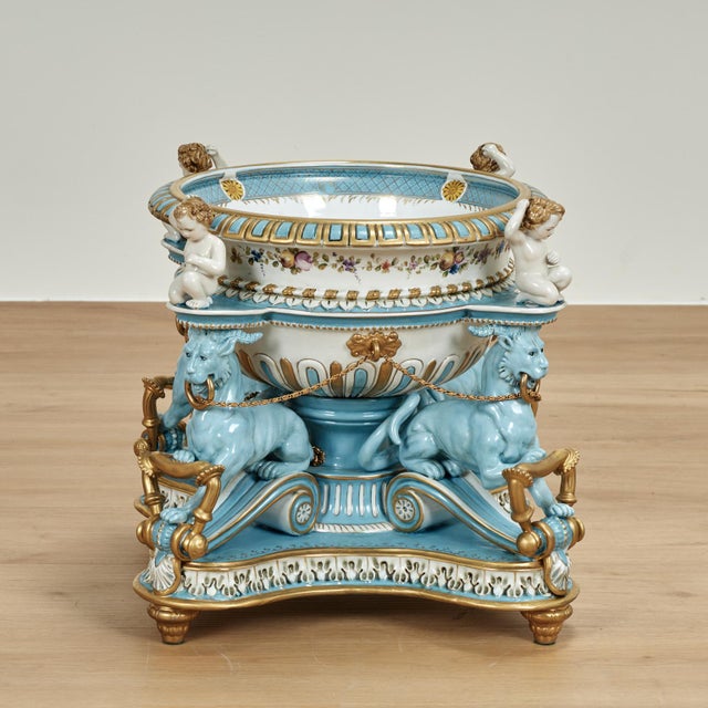 Antique French Porcelain Centerpiece or Bowl For Sale - Image 4 of 14