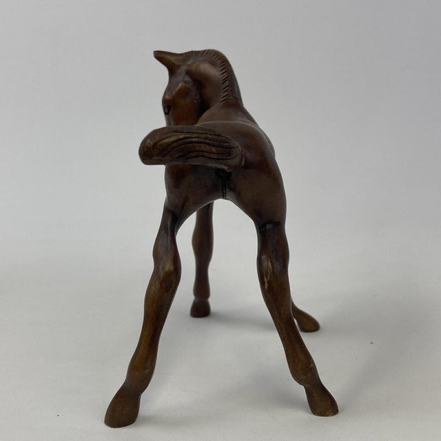VTG VTG Grand Wood Mahogany 4.5" Carved Arabian Horse Colt Filly Foal 3D Equine Art Decoration Grand Wood horses and...
