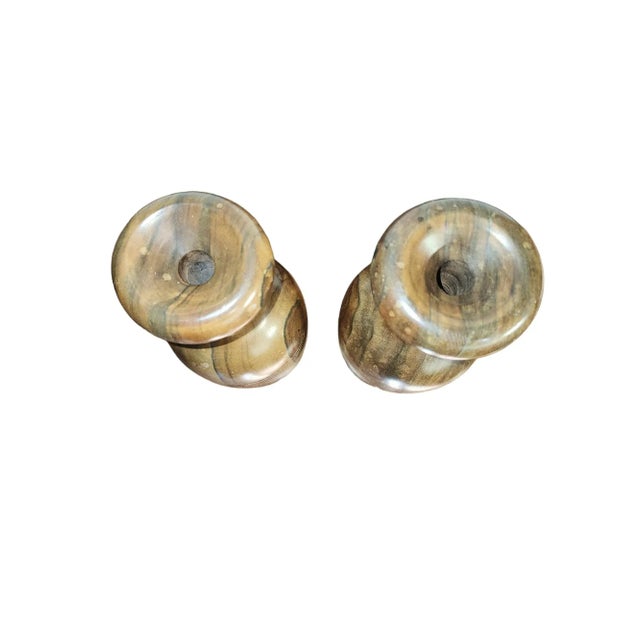 Early 20th Century Early 20th Century Art Deco Turned Wood Garniture Vases Pair For Sale - Image 5 of 6