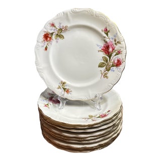 Mid 40th Century Royal Sealy “Pompadour Rose” Plates – 7½” - Set of 10 For Sale