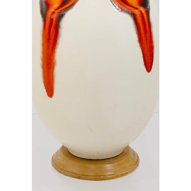 Late 20th Century Off White and Orange Ceramic Drip Glaze Table Lamp For Sale - Image 5 of 7