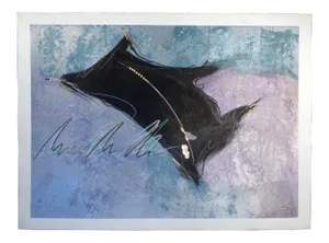 1980s "Sly II" Postmodern Mixed-Media Painting on Paper by Eric Waugh