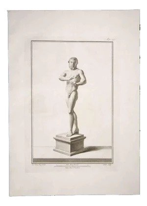 Carlo Nolli, Ancient Roman Statue, Original Etching, 18th-Century