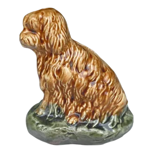 French Majolica Money or Coin Bank Dog Circa 1900
