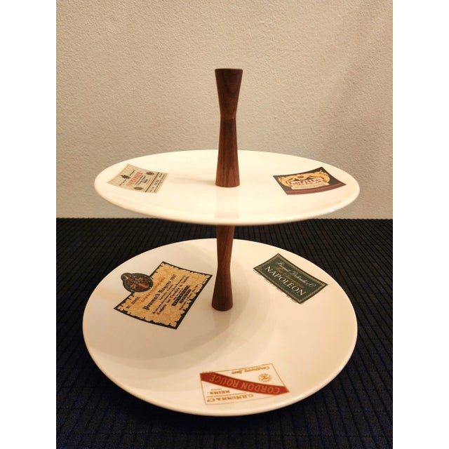 Ceramic Mid-Century Modern Knowles Connoisseur 2-Tier Tid-Bit Server For Sale - Image 7 of 8