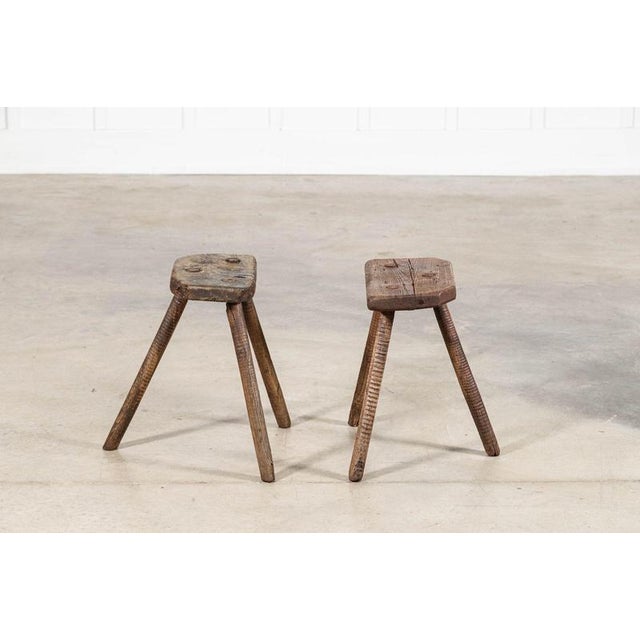 English Elm Cutler Stools, 1880s, Set of 2 For Sale - Image 4 of 12