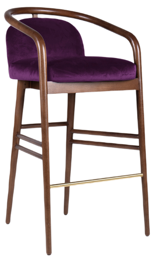 Essex Purple Velvet Bar Stool by Javier Gomez