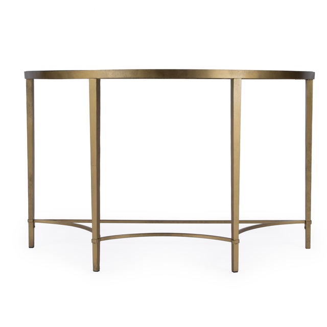 2020s Monica 50 in. W Demilne Glass and Metal Console Table, Antique Gold For Sale - Image 5 of 8