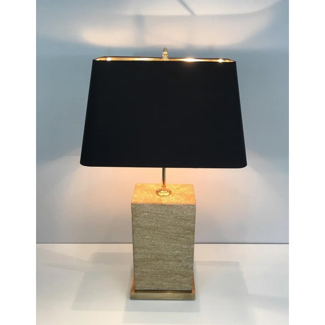 Reconstituted Stone and Brass Adjustable Table Lamp French, circa 1970 For Sale - Image 9 of 13