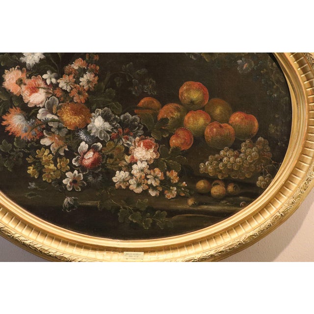 Felice Boselli, Still Life of Flowers and Fruit Boselli, 1700, Oil on Canvas For Sale - Image 12 of 15