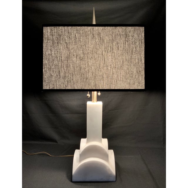 Frederick Cooper Late 20th Century Frederick Cooper Art Deco Marble Table Lamp For Sale - Image 4 of 12