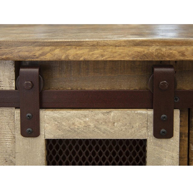 Farmhouse Crafters and Weavers Bayshore Sliding Door / 3 Drawer End Table For Sale - Image 3 of 5