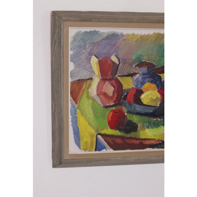 Original Swedish Oil on Canvas – “Still Life with Jug and Fruit” by Bror Göransson – Vintage & Framed – 75 × 58 cm (29.5"...