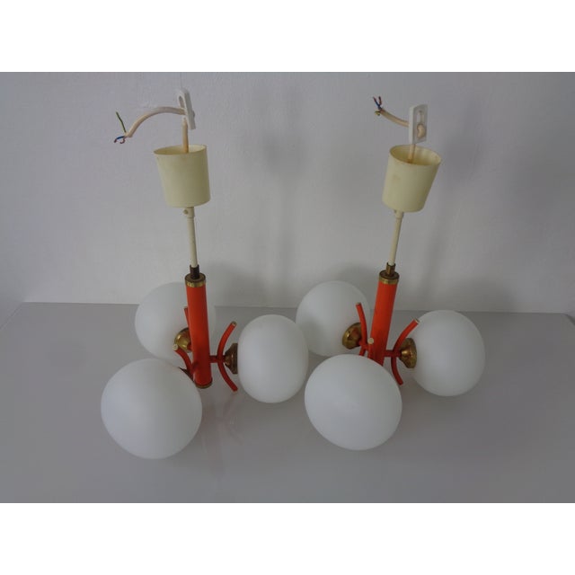 Space Age Sputnik Ceiling Lamps with Glasses by Richard Essig, Germany, 1970s, Set of 2 For Sale - Image 17 of 18