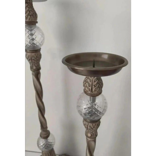 Metal Vintage John-Richard Floor Torchières - A Pair For Sale - Image 7 of 12