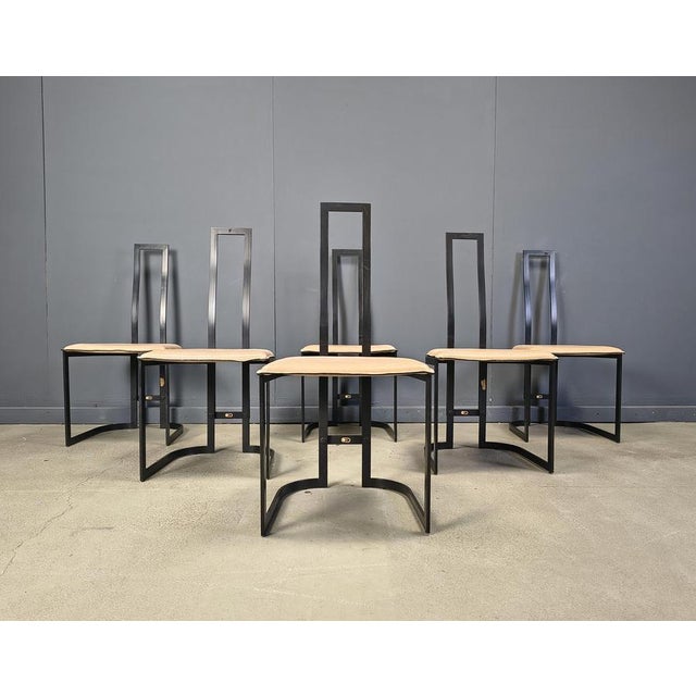 Postmodern Dining Chairs by Gastone Rinaldi for Thema, Italy, 1980s, Set of 6 For Sale - Image 12 of 16