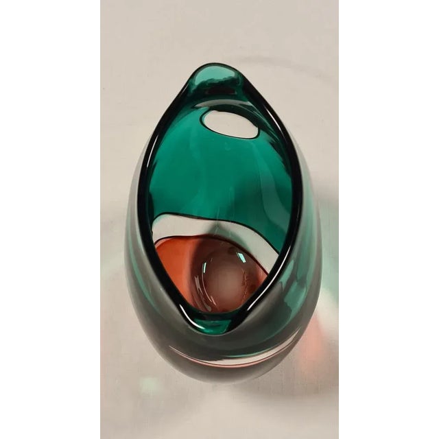 Forest Green Carnival Series Vase by Archimede Seguso, 1980s For Sale - Image 8 of 12