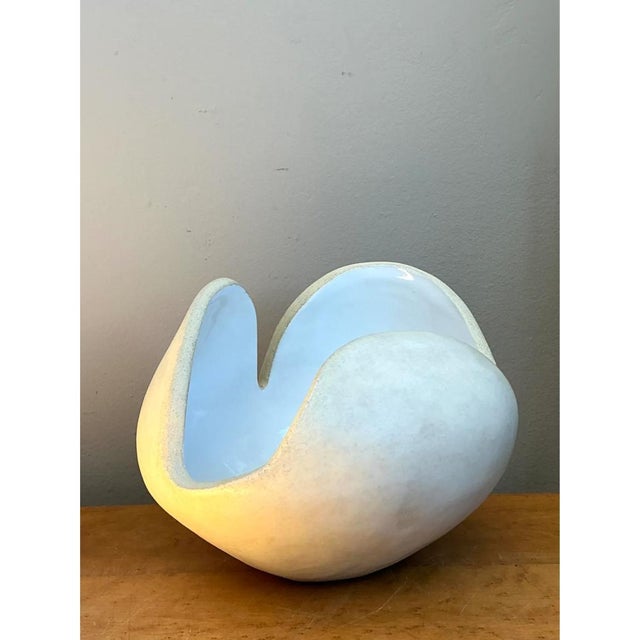 Vintage White Ceramic Sculptural Bowl For Sale - Image 11 of 13