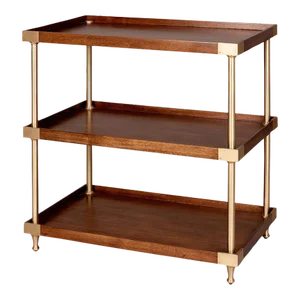 Wide English Style Etagere Side Table
