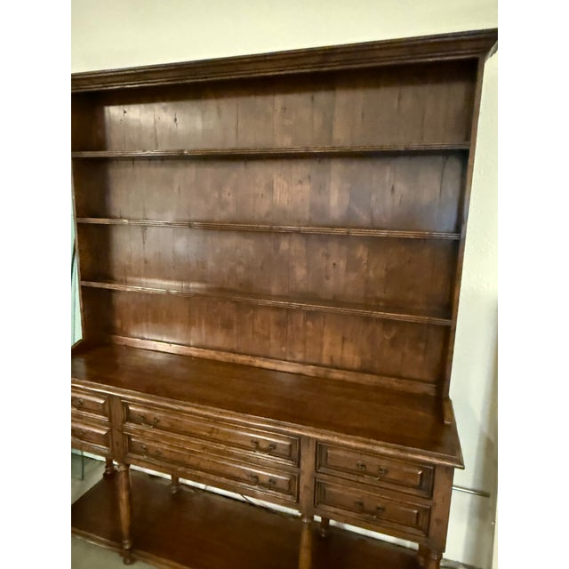 Welsh-Style Wood Hutch With Drawers, Two Piece For Sale In San Francisco - Image 6 of 12