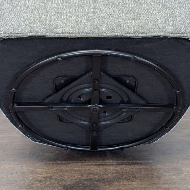 Textile Cr Laine Furniture Lounge Swivel Chair With Nailhead Trim For Sale - Image 7 of 8