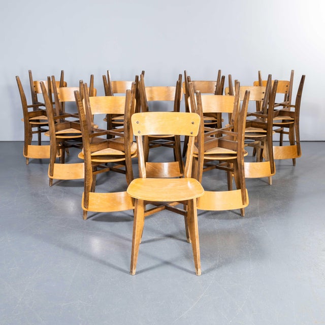 Wood Vintage French Chapel Dining Chairs, 1950s, Set of 6 For Sale - Image 7 of 11