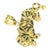 1990s Vintage 14k Yellow Gold Black Enamel Tiger Pendant For Sale - Image 5 of 8
