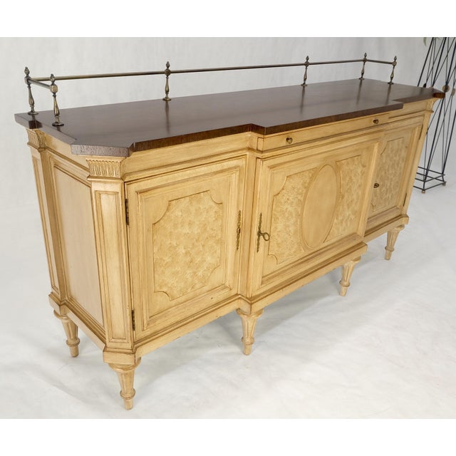 Kargers Rosewood Brass Gallery Top Fitted Drawers Sideboard Buffet Credenza MINT For Sale - Image 18 of 18