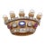 Antique Pearl, Ruby, Sapphire and Diamond Crown Brooch For Sale