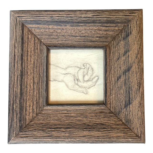 1950’s Surrealist Outstretched Hand Charcoal Drawing For Sale