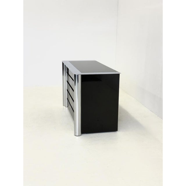Black Black Sideboard attributed to Antonello Mosca for Cinova, 1960s For Sale - Image 8 of 14