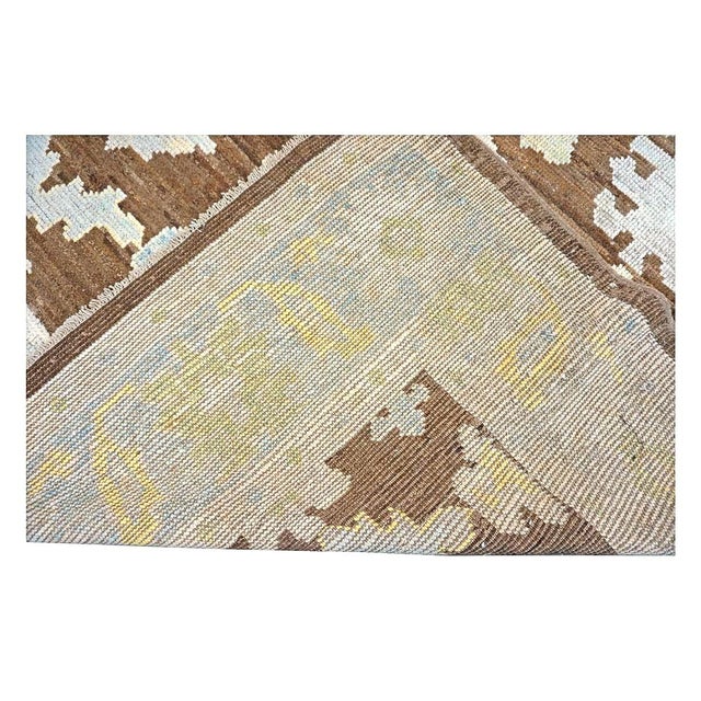 21st Century Turkish Oushak Wool 7x10 Ivory & Brown Handmade Area Rug #1144189 For Sale - Image 10 of 12