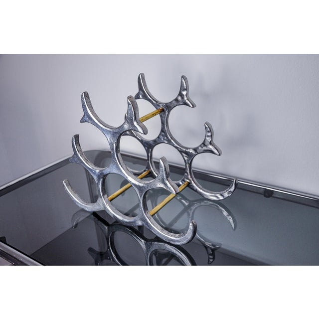 Hollywood Regency Brutalist Bottle Rack by Art3, 1980 For Sale - Image 3 of 8